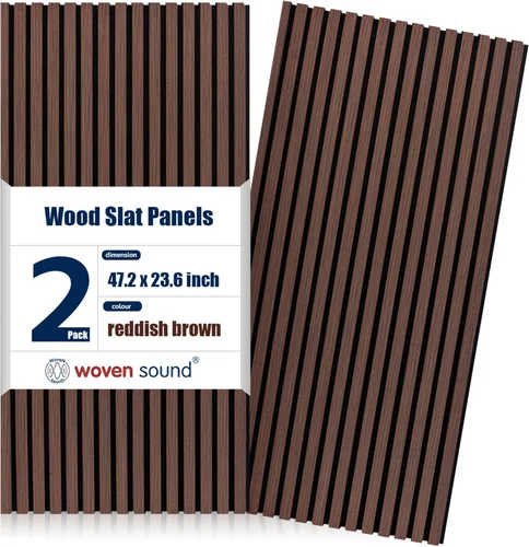Miniatura 12 de Woven Sound Paneles de madera para pared, funcionalidad y durabilidad, diseño acanalado mejorado acústico y a prueba de sonido, decoración de pared
