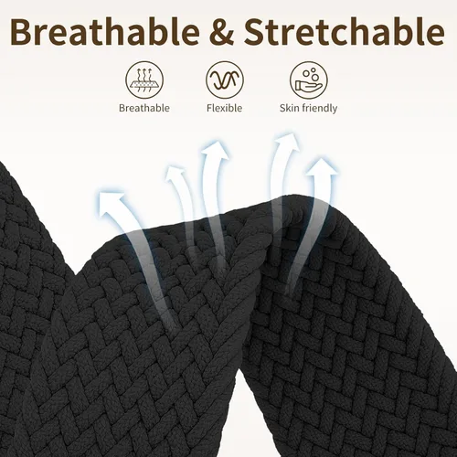 Miniatura 4 de Correa trenzada compatible con Fitbit Versa 4 bandas para mujer/Versa 3/Sense 1/Sense 2, cierre magnético, tela de nailon con correas de hebilla