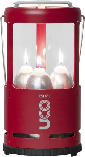UCO Candlelier Farol de Velas, Faroles de Velas para Velas Reales, Equipo Perfecto para Exteriores para Acampar o para Cortes de Energía, Incluye 3