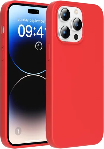 Miniatura 8 de Funda para iPhone 14 Pro, funda de silicona líquida, forro de microfibra suave antiarañazos, [protección de cuerpo completo de grado militar], funda