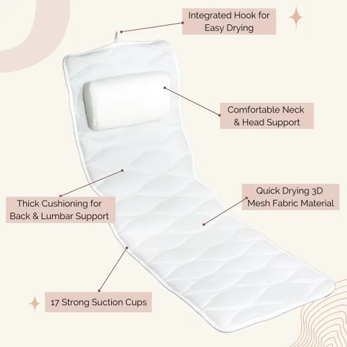 Miniatura 3 de Nuestra almohada de baño de cuerpo completo – Accesorio ideal para bañera para relajar regalos de baño para mujeres