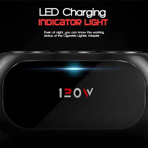 Miniatura 8 de Adaptador divisor de encendedor de cigarrillos de coche de 3 enchufes, 2 extensores USB [120W] [12V/24V] [cargador de coche dual USB de 3.1 A]