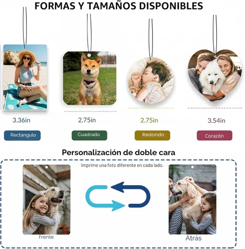 Miniatura 3 de Ambientador personalizado para automóvil, ambientadores personalizados, ambientador personalizado con foto de doble cara, para armario, baño