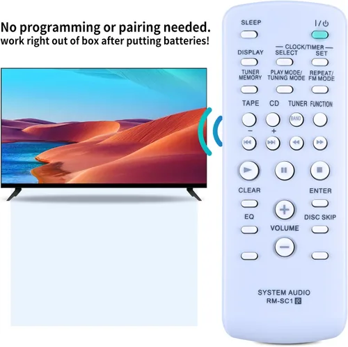 Miniatura 4 de RM-SC1 - Control remoto de repuesto compatible con Sony Mini Hi-Fi Stereo System, compatible con MHC-GX250 MHC-GX450 CMT-NE3 MHCGX250 MHCGX450 CMTNE3