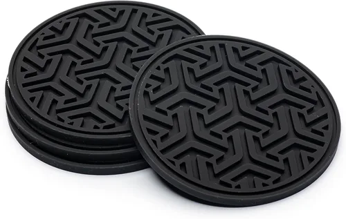 Posavasos para protección de mesa, juego de 4 posavasos antideslizantes de goma de silicona para mesa auxiliar, escritorio y más, hechos en Estados