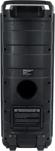 Miniatura 5 de Rockville Go Party ZR10 Altavoz Bluetooth portátil dual de 10 pulgadas y 1000 W, luces LED, micrófono UHF, estéreo TWS, perfecto para fiestas