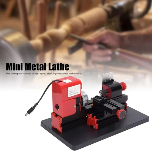 Miniatura 2 de ViaGasaFamido Kit de torno de metal 24W Mini máquina de torno motorizado 20000RPM DIY modelado herramienta de carpintería enchufe de EE. UU. Control