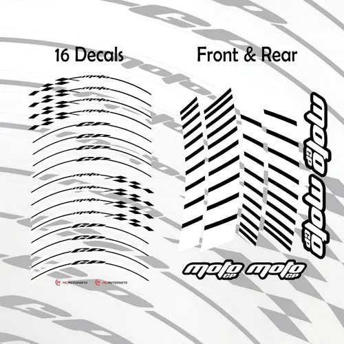 Miniatura 3 de MC MOTOPARTS Calcomanías adhesivas para llantas de 17 pulgadas compatibles con MT-07 MT-09 MT-10 FZ07 FZ09 FZ10 YZF R6 YZF R1 1000 verde