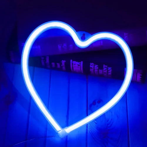 Letreros de neón con forma de corazón para el día de San Valentín, luces LED de amor con USB y pilas para el hogar, pared, día de la madre, boda,