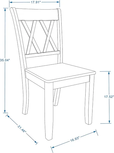 Miniatura 2 de Glenwillow Home Sillas de comedor de madera maciza con doble respaldo en X en negro (juego de 2)