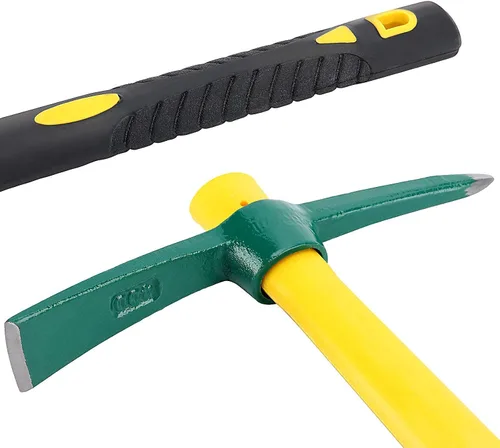 Miniatura 5 de ZOENHOU Paleta sólida de 15 pulgadas, púa de jardín forjada, herramientas manuales para agricultura de mattock con mango de fibra de vidrio