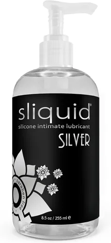 Sliquid Silver Lubricante íntimo - Lubricante de silicona para mujeres/hombres/parejas, lubricante hipoalergénico, lubricante de silicona,