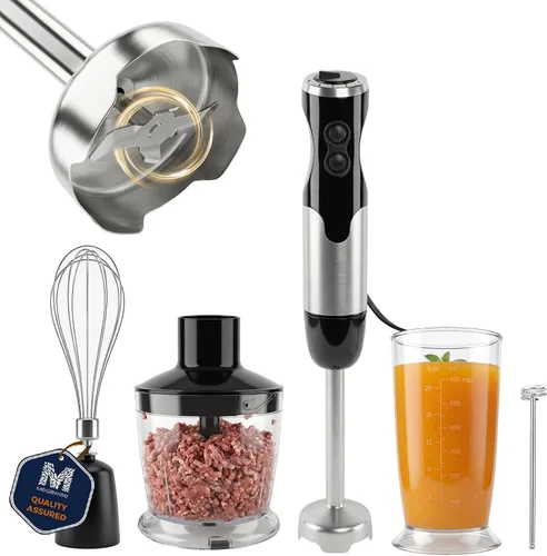 Miniatura 6 de MegaWise Juego de batidora de mano 3 en 1 con control de velocidad variable, licuadora de inmersión de 400W - Incluye batidor, espumador de leche