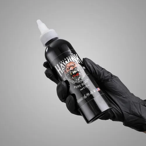 Miniatura 5 de Hawink Tinta de tatuaje 6.7oz (6.8 fl oz) Vegan-Friendly USA Standard Pigment Pure Black TI963-6.7OZ-T