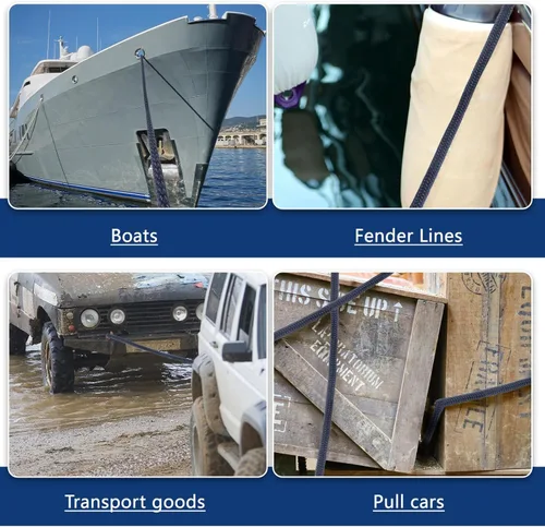 Miniatura 7 de MALZE-NEWSEED Dock Lines Paquete de 2 de 3/8" x 25' Cuerda de Barco de Nylon Trenzado Doble con Ojales de 12", Líneas de Amarre Premium de Grado