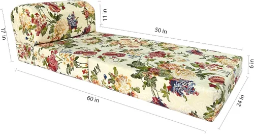 Miniatura 4 de D&D Futon Furniture Cama plegable de espuma, sofá cama portátil de estudio para invitados (rosas grandes, 70 x 24 x 6)