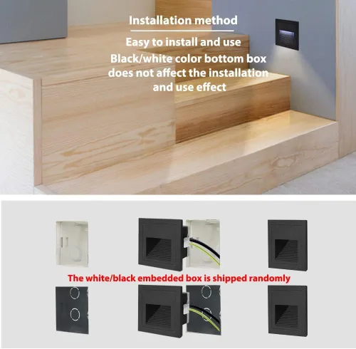 Miniatura 6 de Arotelicht Luces LED para escalones de 120 V para interiores y exteriores, 3000 K, luces de pared empotrables impermeables para terraza, escalera