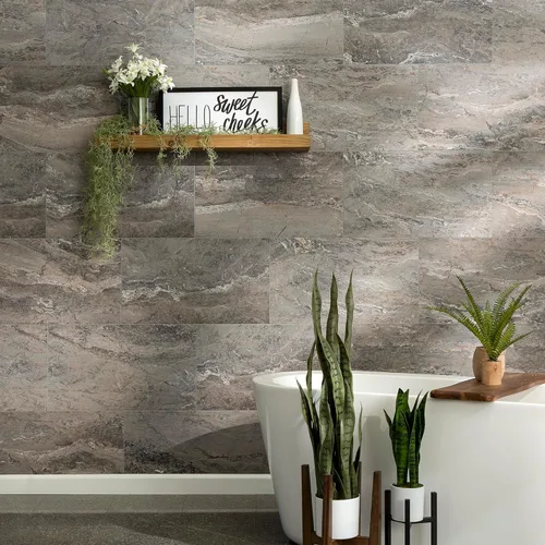 Miniatura 2 de Muestra de bañera y ducha envolvente de azulejos Palisade de 4.5 x 11 pulgadas en mármol español