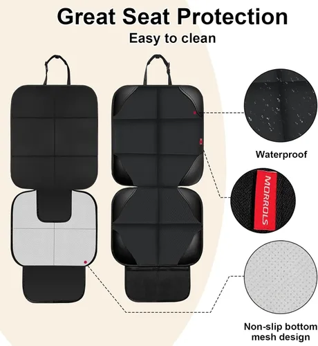 Miniatura 4 de MORROLS Protector de asiento de automóvil para asientos infantiles, 1 cojín de asiento de automóvil, fundas de asiento de automóvil de tela