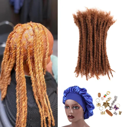 Miniatura 14 de Extensiones de cabello humano texturizado con extremos rizados, extensiones de cabello humano completamente hechas a mano para mujeres/hombres, se