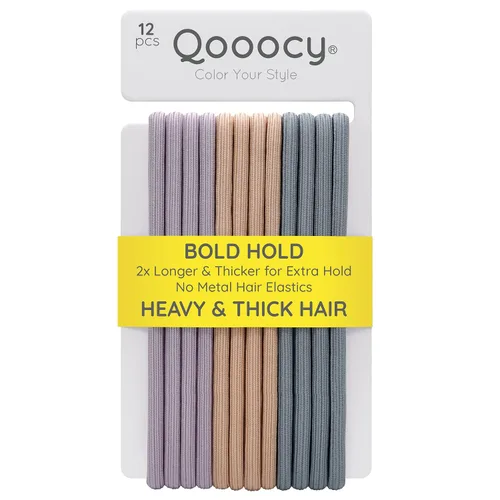 Miniatura 9 de Lazos elásticos extra largos para cabello grueso y rizado, soportes para cola de caballo para mujeres u hombres, sin bandas metálicas, trenzas