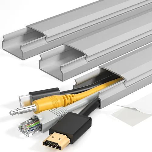 Miniatura 20 de Yecaye Ocultador de Cables de TV, 42 Pulgadas Ocultador de Cables Grande Beige, Cubiertas de Cables para 4 Cables, Ocultadores de Cables para TV
