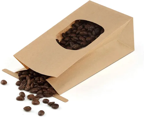 Miniatura 4 de BagDream Bolsas pequeñas de panadería con ventana, 100 unidades, 3.54 x 2.36 x 6.7 pulgadas, bolsas de papel de estaño marrón kraft para ventana