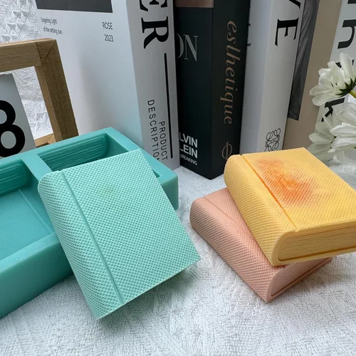 Miniatura 8 de Molde de jabón de silicona de dos libros, moldes de cera de vela hechos a mano, molde de silicona para pastel de mousse de chocolate, gelatina