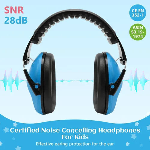 Miniatura 3 de Floriogra Paquete de 2 Auriculares con Cancelación de Ruido para Niños, Orejeras de Protección Auditiva para Niños con Autismo, Niños Pequeños