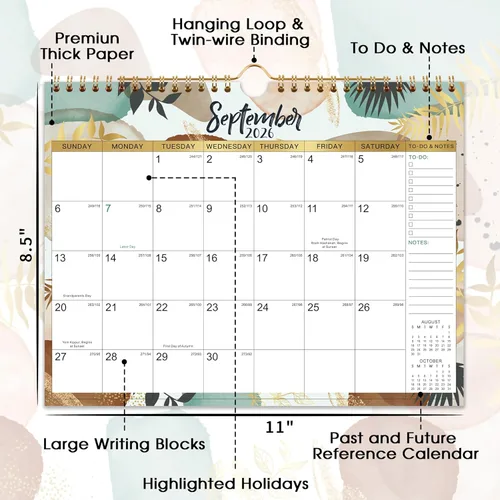 Miniatura 3 de Calendario de pared 2026 – 11 x 8.5 pulgadas, calendario 2026, calendario mensual de pared 2026 de enero de 2026 a diciembre de 2026, calendario