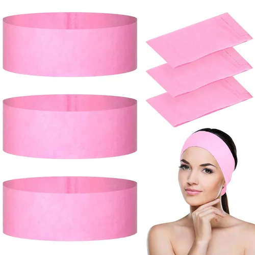 Miniatura 11 de 128 diademas faciales desechables de spa no tejidas, bandas faciales suaves para el cuidado de la piel con cierre de convento para mujeres y niñas