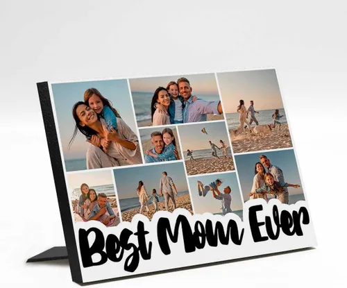 Miniatura 11 de InterestPrint Panel de fotos personalizado para mamá y nombre para exhibición de mesa Love You Mom You're the Best 3 Fotos Marco de fotos