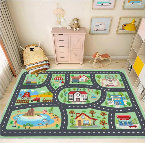 Miniatura 13 de Alfombra para niños, alfombra de coche para niños, tapete de juego, alfombra para coches de juguete para sala de juegos, aula, habitación de niños