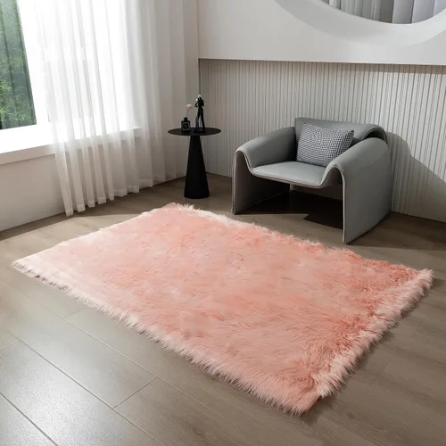 Miniatura 57 de Alfombra de piel sintética de 2 x 6 pies, color beige, lavable a máquina, súper suave, esponjosa, alfombra de piel de oveja mullida para dormitorio