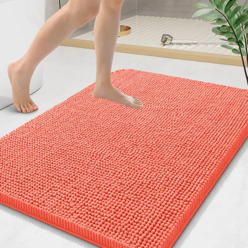 Miniatura 142 de Arotive Alfombras de baño de felpilla extrasuaves y absorbentes, de 24 x 16 pulgadas, lavables a máquina, parte trasera de goma antideslizante