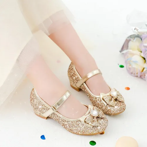 Miniatura 2 de Furdeour Zapatos de vestir para niñas, zapatos de princesa Mary Jane para bodas, flores, damas de honor, tacones con purpurina para niños pequeños