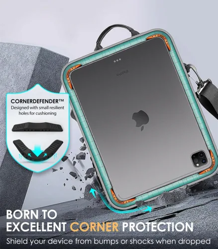 Miniatura 3 de MoKo Funda para tablet de 9 a 11 pulgadas, funda de transporte protetivo de 360° compatible con iPad 10th 10.9, iPad Air 5/4th 10.9, iPad 9/8th Gris