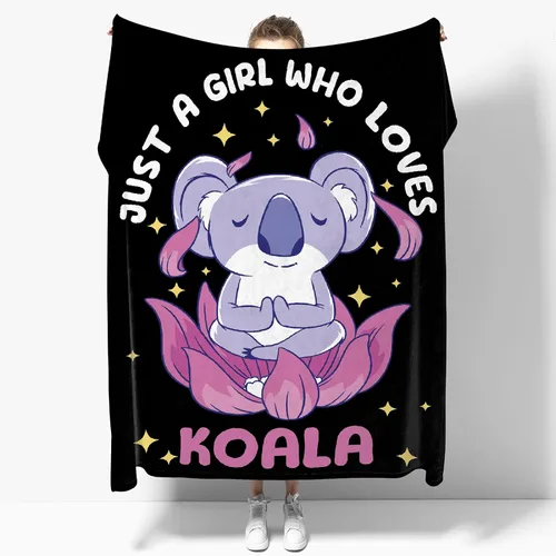 Miniatura 15 de Just A Girl Who Loves Koalas - Mantas personalizadas con nombre anílico, regalo divertido para niñas/niños, para sofá, cama, dormitorio, sala