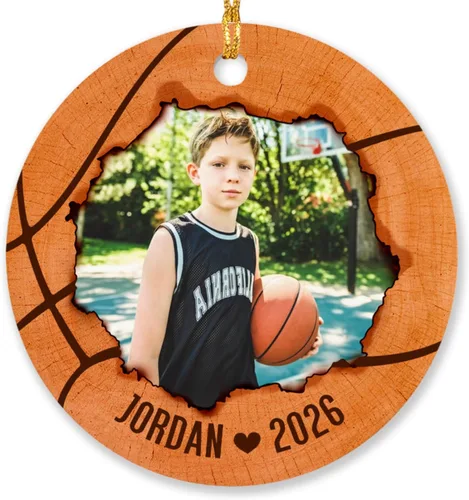 Miniatura 8 de Adorno de Navidad con foto de béisbol para niños y niñas, adorno personalizado con imagen de jugador de béisbol, árbol de Navidad, adorno de béisbol