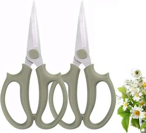 Miniatura 8 de Leize - Tijeras de flores, tijeras de jardín de acero inoxidable endurecidas premium, podadora fuerte para flores, ramas y hojas (Gris Verde Esbelto)