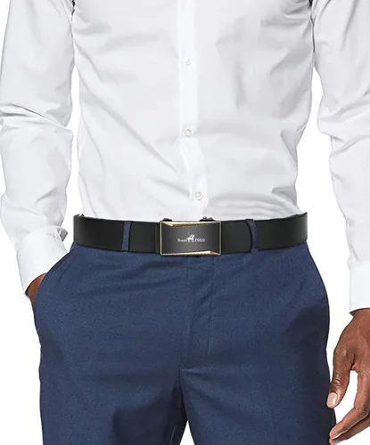 Miniatura 2 de Oyifan Cinturón negro para hombre, cinturón de diseñador de cuero genuino para hombre, cinturón de moda para hombre, cinturón casual para hombre
