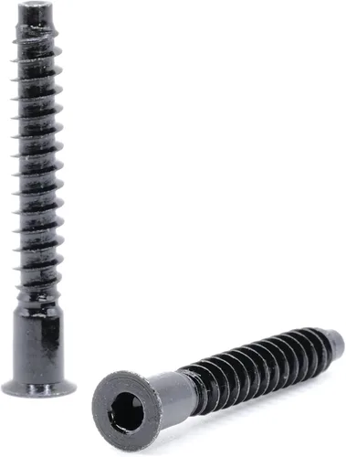Miniatura 4 de ReplacementScrews Tornillos de montaje negros compatibles con IKEA Part 100219/100214 (IDANAS, HEMNES, Ivar) – Confirmat de rosca gruesa