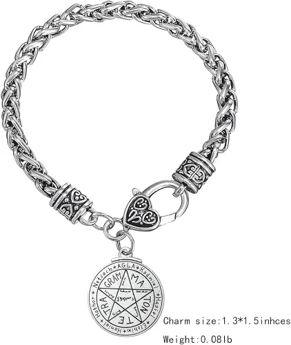 Miniatura 6 de Lemegeton Talisman for Love - Pulsera Wicca con dije de pentáculo de Salomón para el amor Metal no conocido