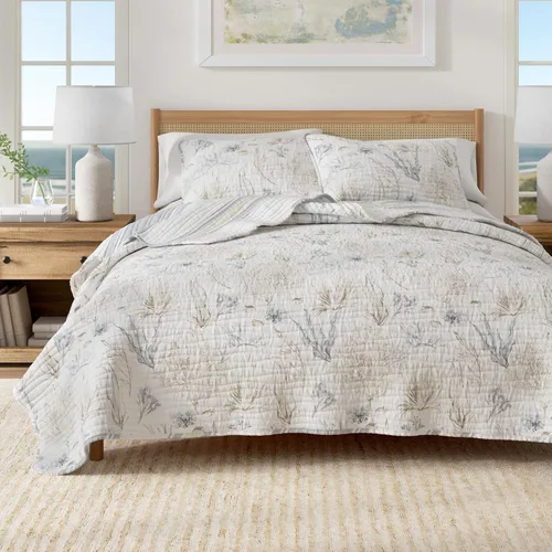 Miniatura 14 de Great Bay Home Juego de edredón costero, juego de ropa de cama náutica de 3 piezas tamaño King/California King, colcha reversible ligera para todas