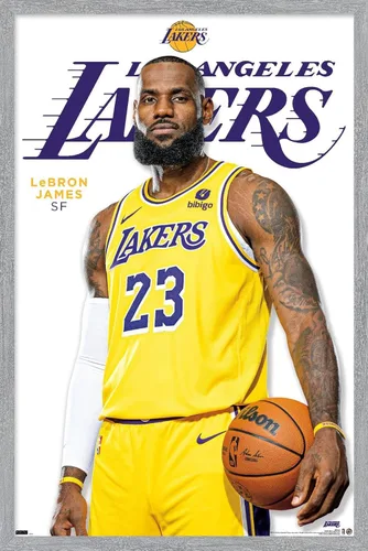 Miniatura 17 de NBA Los Angeles Lakers - Póster de pared de la serie 23 de LeBron James, 22.4 pulgadas de largo x 14.7 pulgadas de ancho, versión enmarcada