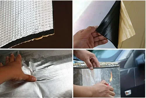 Miniatura 7 de Protector térmico térmico de amortiguación de sonido, adhesivo reflectante para automóvil, camión, camioneta, SUV, vehículo recreativo, amortiguador