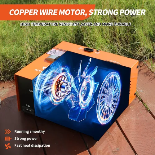 Miniatura 6 de TOAUTO A2X - Compresor de aire PCP mejorado, arranque con un botón, parada automática, portátil de 4500 Psi/30 Mpa, sin aceite/agua, compresor HPA