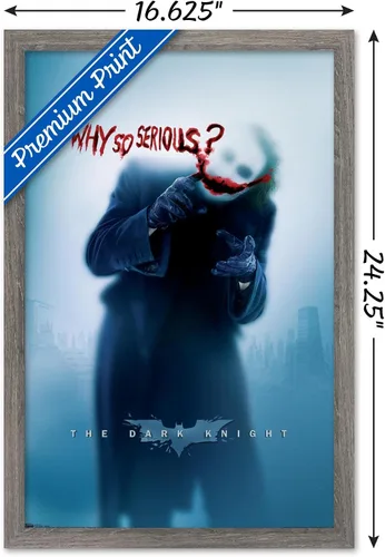 Miniatura 3 de Trends International DC Comics - Póster de pared de The Dark Knight - The Joker - Why So Serious, 14.725 x 22.375 pulgadas, versión enmarcada