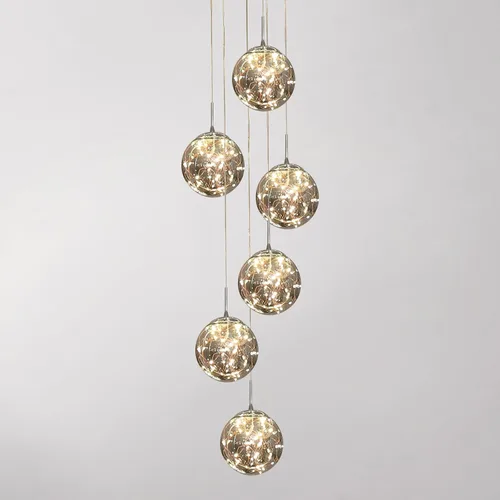 Miniatura 20 de Lámparas Colgantes Candelabros de Cristal Modernos Luminaria Colgante para Isla de Cocina Lámpara Colgante de Esfera, Candelabro Ajustable