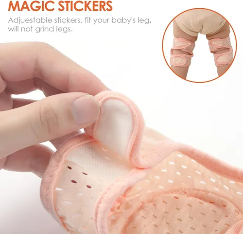 Miniatura 4 de SOFTMED - Rodilleras para gatear y gatear, rodilleras para bebé, ajustables, antideslizantes, transpirables para gatear niños pequeños (3 pares)